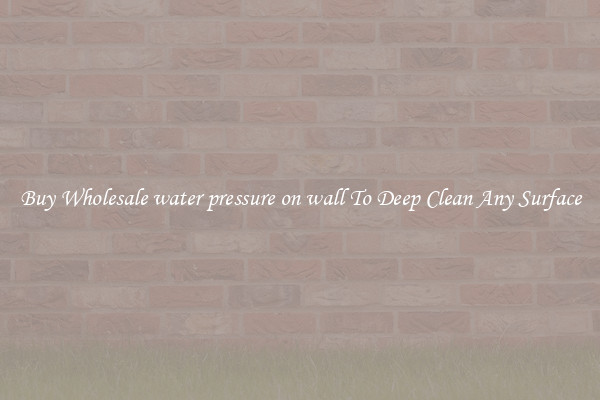 Buy Wholesale water pressure on wall To Deep Clean Any Surface