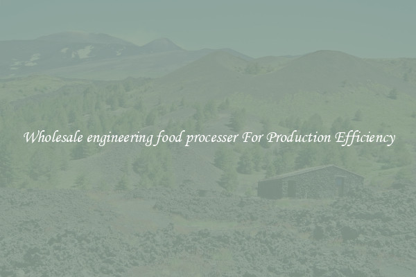 Wholesale engineering food processer For Production Efficiency