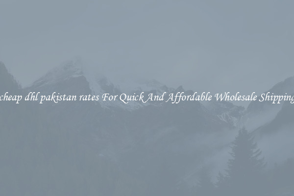 cheap dhl pakistan rates For Quick And Affordable Wholesale Shipping